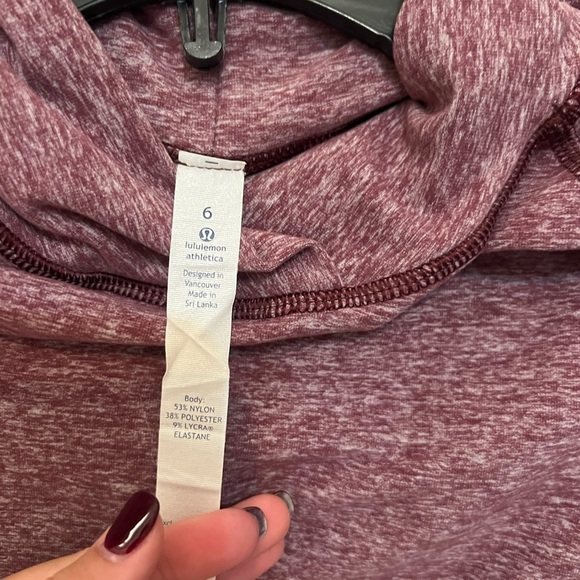 Lululemon Warm Your Core Long sleeve Heathered Burgundy Size 6 - Picture 4 of 4